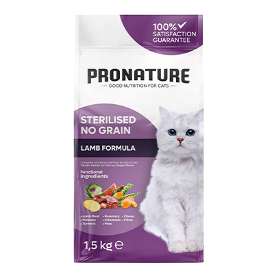Pronature Sterilised Cat No Grain Lamb Formula 1,5kg