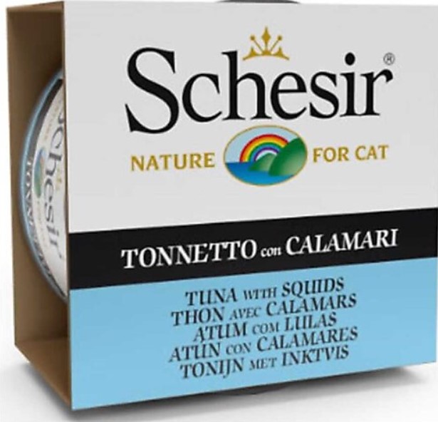 Schesir For Cat Jöle İçerisinde Ton Balıklı ve Kalamarlı Kedi Maması 85g