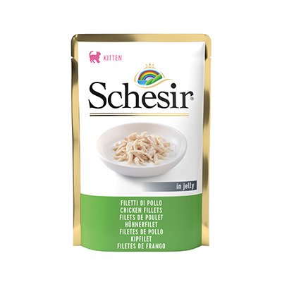 Schesir Kitten Pouch Jöle İçerisinde Tavuk Filetolu Yaş Yavru Kedi Maması 100g