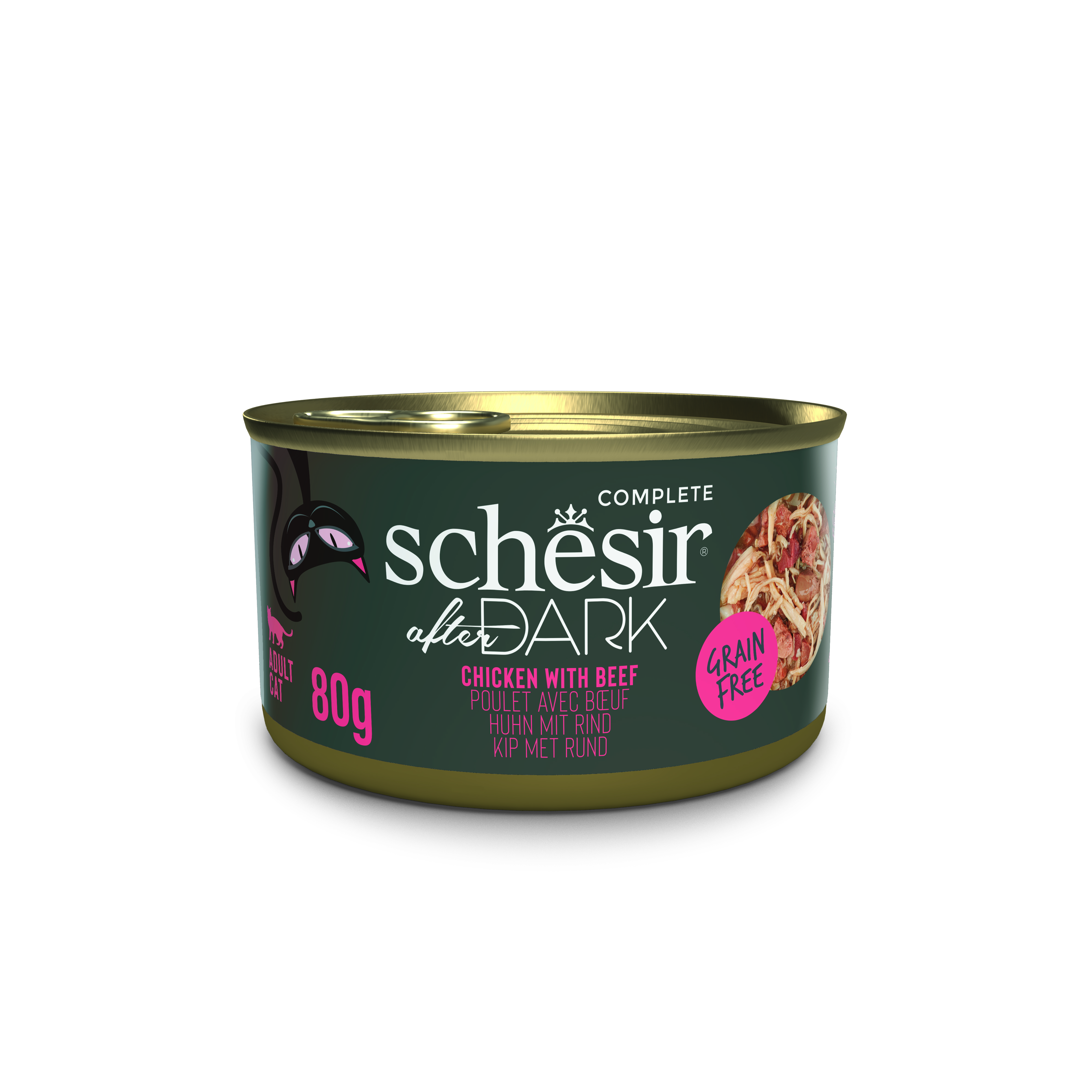 Schesir After Dark Tavuk ile Sığır Et Suyunda Konserve 80g
