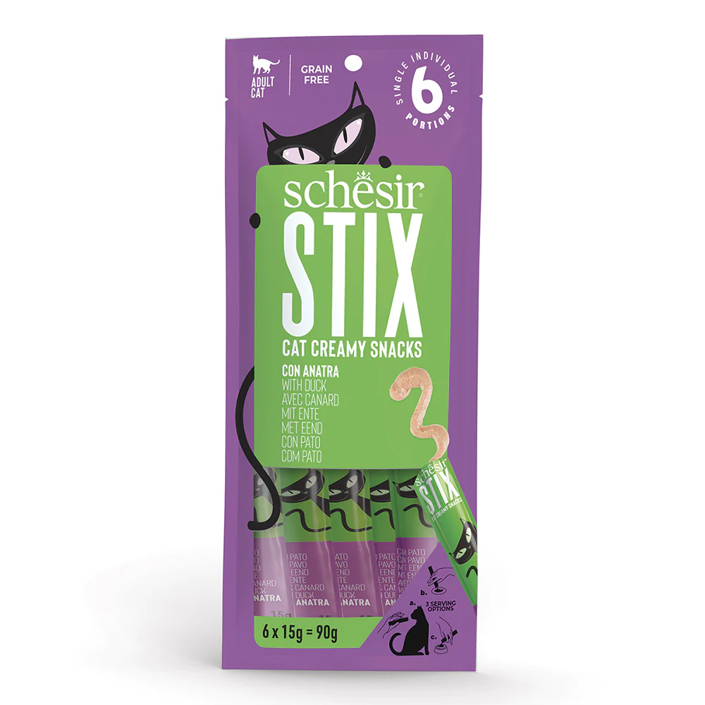 Schesir Stix Ördekli Krem Pouch 6 x 15g