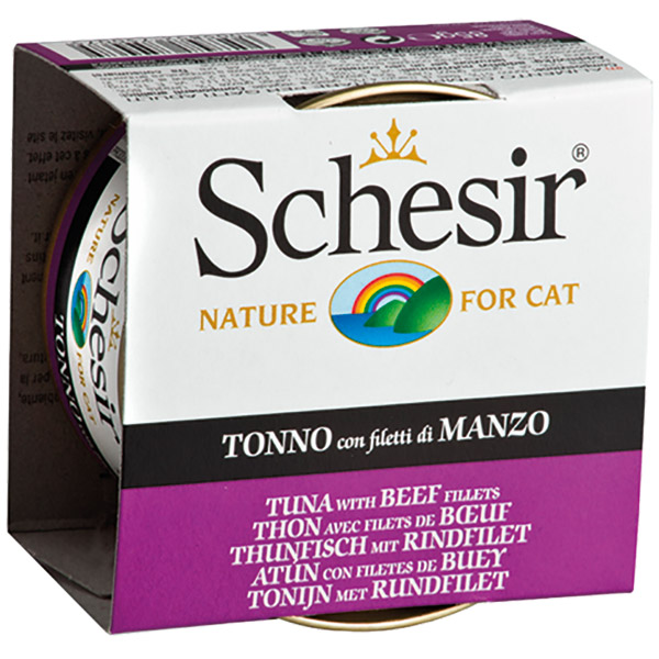 Schesir For Cat Jöle İçerisinde Ton Balıklı ve Sığır Filetolu Kedi Maması 85g