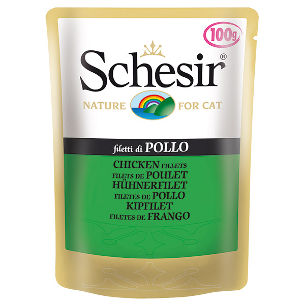 Schesir Cat Pouch Kıyılmış Tavuklu Yaş Kedi Maması 100g
