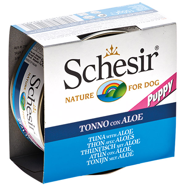 Schesir For Dog Jöle İçerisinde Ton Balıklı ve Aloeli Yavru Köpek Maması 150g