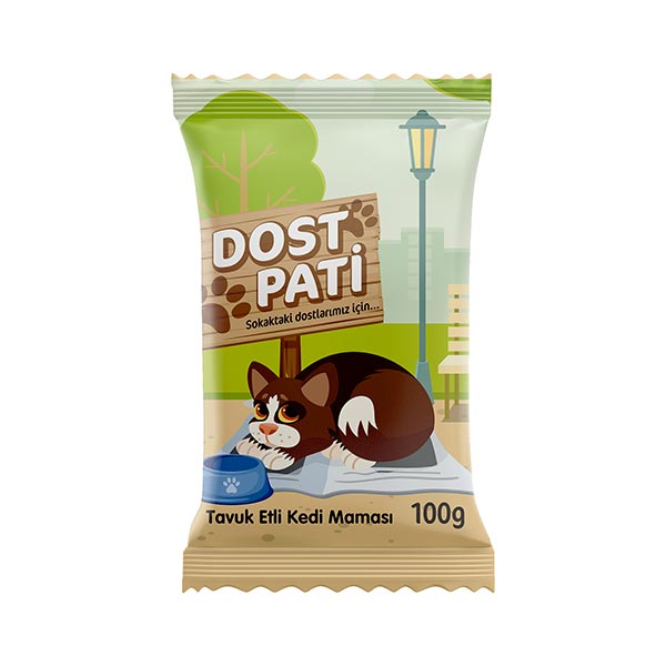 DOST PATİ ADULT CAT CHICKEN FORMULA / Tavuk Etli Yetişkin Kedi Mamaları 100 GR