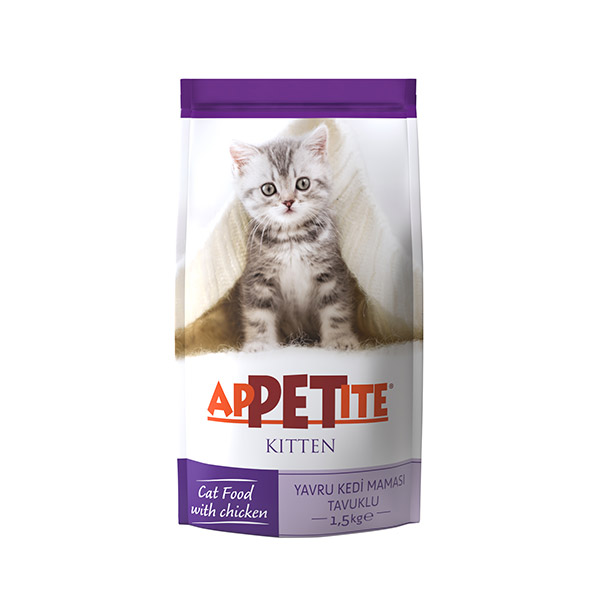 APPETITE KITTEN FOOD CHICKEN FORMULA 1,5KG / Tavuk Etli Yavru Kedi Mamaları