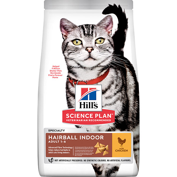 HILL'S SCIENCE PLAN Hairball Indoor Adult Cat Food with Chicken